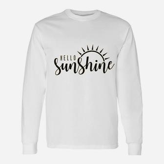 Hello Sunshine Letter Print Long Sleeve T-Shirt - Thegiftio UK