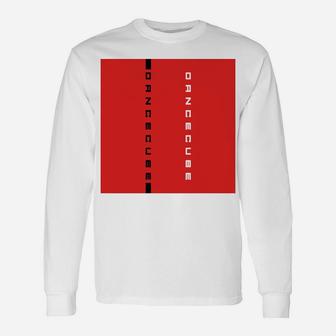 Herren Langarmshirts DanceCube Design in Rot und Weiß, Grafikdruck - Seseable