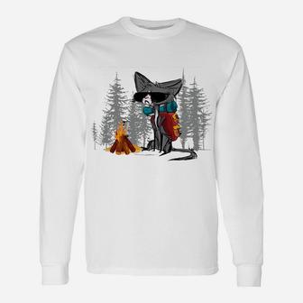 Hiking Because Murder Is Wrong Funny Cat Hiking Lovers Sweatshirt Unisex Long Sleeve | Crazezy