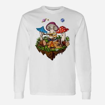 Hippie Mushrooms Camping Psychedelic Forest Fungi Festival Unisex Long Sleeve | Crazezy DE
