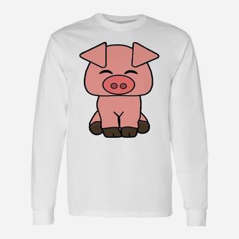 Hmrdesigns Cute Baby Pink Pig Long Sleeve T-Shirt - Thegiftio UK
