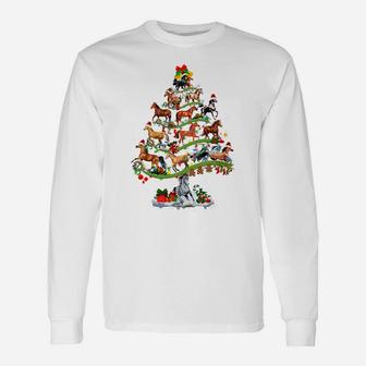 Horse Tree Christmas Candy Cane Gift Ornament Unisex Long Sleeve | Crazezy