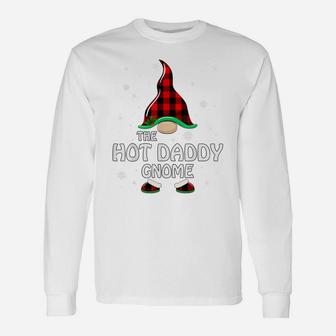 Hot Daddy Gnome Buffalo Plaid Matching Family Christmas Unisex Long Sleeve | Crazezy