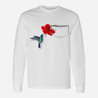 Hummingbird Flower In Pocket T-Shirt Not Pocket Real Unisex Long Sleeve | Crazezy DE
