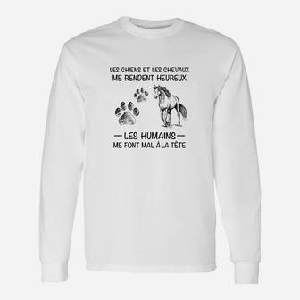 Hunde und Pferde Machen Mich Glücklich Langarmshirts, Tierfreunde Design - Seseable