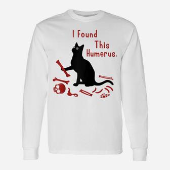 I Found This Humerus Cats Humorous Cat Lovers Shirts Raglan Baseball Tee Unisex Long Sleeve | Crazezy UK