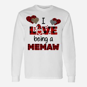 I Love Being A Memaw - Gnome Heart Valentine Day Unisex Long Sleeve | Crazezy DE