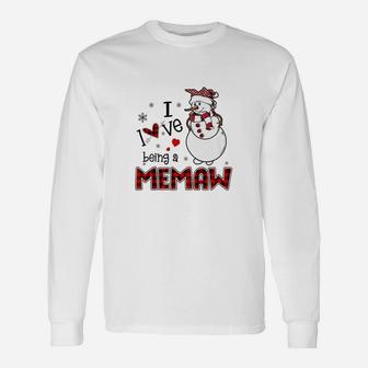 I Love Being A Memaw Snowman - Christmas Gift Unisex Long Sleeve | Crazezy CA