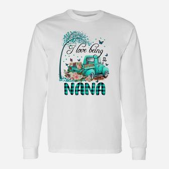 I Love Being Nana Flower Truck Unisex Long Sleeve | Crazezy CA