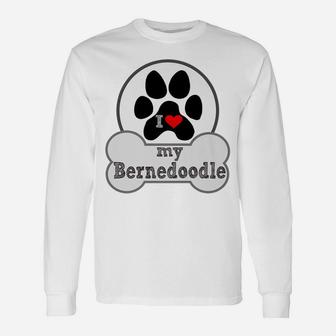 I Love My Bernedoodle - Paw - Dog Lover Unisex Long Sleeve | Crazezy CA