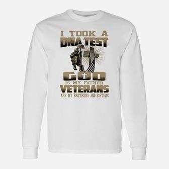 I Took A Dna Test God Is My Father Veteran Unisex Long Sleeve | Crazezy UK