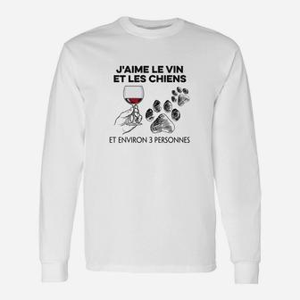 Ich Mag Wein Und Hunde Und Vielleicht 3 Leute Langarmshirts - Seseable