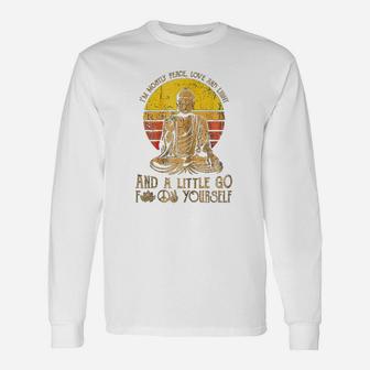 Im Mostly Peace Love And Light And A Little Yoga Unisex Long Sleeve | Crazezy