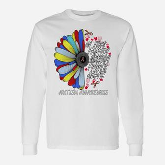 In This Family Nobody Fights Alone Autism Sunflower Gift Unisex Long Sleeve | Crazezy UK