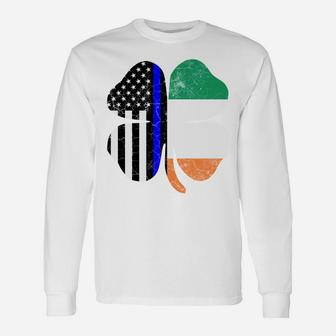 Irish American Flag Police Officer St Patricks Day Police Unisex Long Sleeve | Crazezy