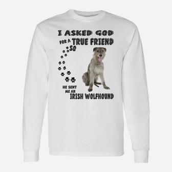 Irish Wolfhound Quote Mom Dad Print, Sighthound Hunting Dog Unisex Long Sleeve | Crazezy UK