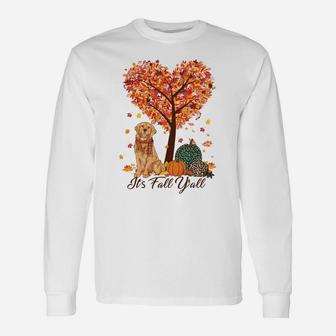 It's Fall Y'all Funny Golden Retriever -Autumn Dog Lover Sweatshirt Unisex Long Sleeve | Crazezy