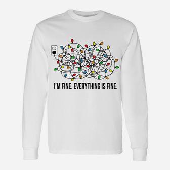 It's Fine I'm Fine Everything Is Fine X-Mas Lights Teacher Unisex Long Sleeve | Crazezy