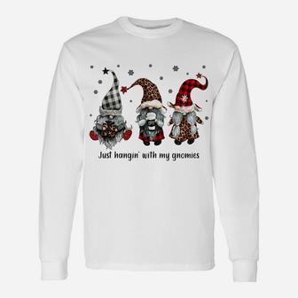 Just Hangin With My Gnomies Santa Gnome Christmas Unisex Long Sleeve | Crazezy CA