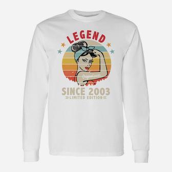 Legend Since 2003 18Th Birthday Retro 18 Yrs Old Men Women Sweatshirt Unisex Long Sleeve | Crazezy