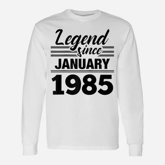 Legend Since January 1985 - 35Th Birthday 35 Year Old Gift Raglan Baseball Tee Unisex Long Sleeve | Crazezy UK