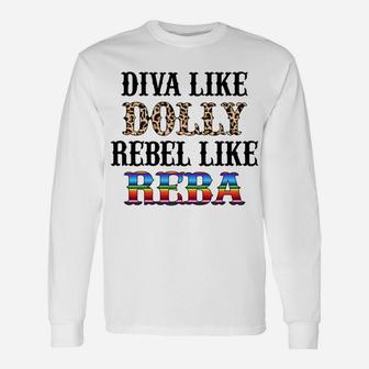 Leopard Diva Like Dolly Rebel Like Reba Sweatshirt Unisex Long Sleeve | Crazezy AU
