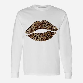 Leopard Lips Trendy Kiss Mouth Women Cheetah Animal Print Unisex Long Sleeve | Crazezy AU