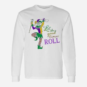 Let The Good Times Roll Mardi Gras Jester Long Sleeve T-Shirt - Thegiftio