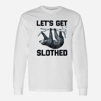 Let's Get Slothed Sloth Long Sleeve T-Shirt - Thegiftio