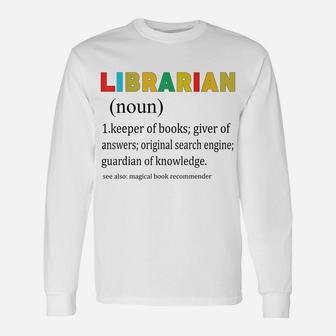 Librarian Noun Definition Meaning Funny Unisex Long Sleeve | Crazezy DE