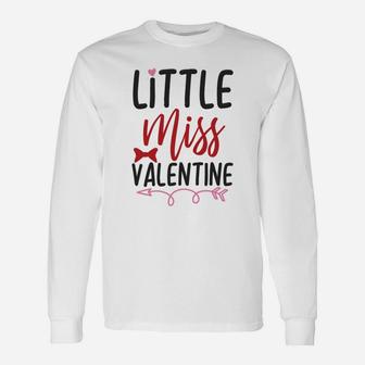 Little Miss Valentine Happy Valentines Day Long Sleeve T-Shirt - Seseable