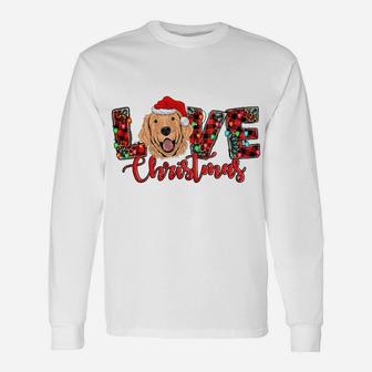 Love Golden Retriever Christmas Shirt Frenchie Mom Dog Dad Sweatshirt Unisex Long Sleeve | Crazezy CA