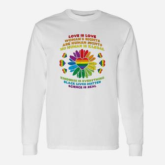 Love Lgbt Daisy Heart Black Gay Pride Equality Gift Unisex Long Sleeve | Crazezy