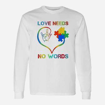 Love Needs No Words Color Puzzle Unisex Long Sleeve | Crazezy UK