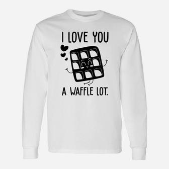 I Love You A Waffle Lot Black Valentine Day Happy Valentines Day Long Sleeve T-Shirt - Seseable