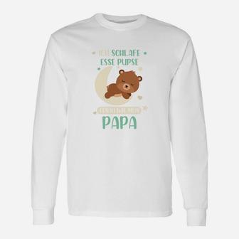 Lustiges Herren Langarmshirts Ich schlafe, esse, pups - Premium Papa Langarmshirts - Seseable