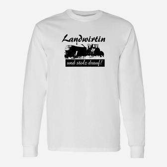 Lustiges Landwirtin Langarmshirts mit Traktormotiv, Stolz darauf Spruch - Seseable