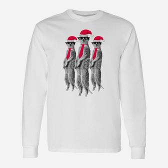Meerkat Xmas Crew Cool Christmas Agents Clique Fun Unisex Long Sleeve | Crazezy DE
