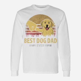 Mens Best Dog Dad Ever Golden Retriever Retro Puppy Lover Design Unisex Long Sleeve | Crazezy UK