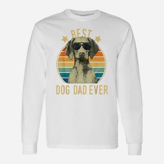 Mens Best Dog Dad Ever Vizsla Father's Day Gift Unisex Long Sleeve | Crazezy