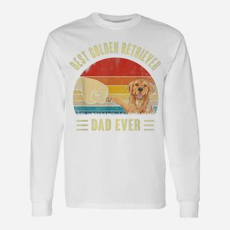 Mens Best Golden Retriever Dog Dad Ever Shirt Fathers Day Vintage Unisex Long Sleeve | Crazezy DE