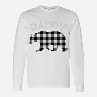 Mens Black And White Buffalo Plaid Daddy Bear Christmas Pajama Unisex Long Sleeve | Crazezy