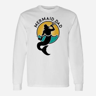 Mens Mermaid Dad Shirt Daddy Party Funny Cute Papa Father Tee Unisex Long Sleeve | Crazezy AU