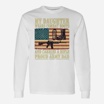 Mens My Daughter Wears Combat Boots - Proud Army Dad Father Gift Unisex Long Sleeve | Crazezy