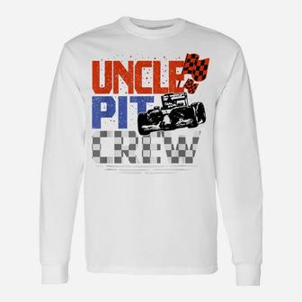 Mens Race Car Themed Birthday Party Gift Uncle Pit Crew Costume Unisex Long Sleeve | Crazezy