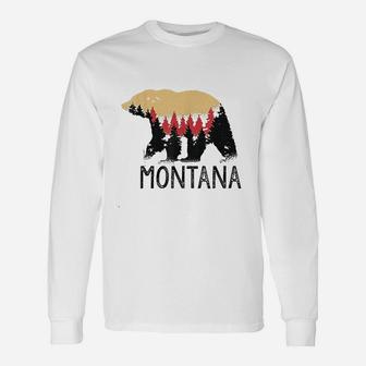 Montana Vintage Grizzly Bear Nature Outdoor Souvenir Gift Unisex Long Sleeve | Crazezy