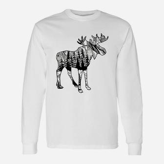 Moose Sighting Forest Unisex Long Sleeve | Crazezy AU
