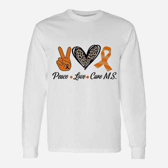 Multiple Sclerosis Awareness Peace Love Cure Unisex Long Sleeve | Crazezy