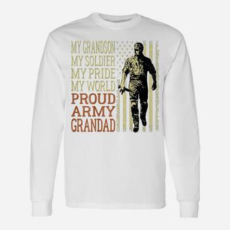 My Grandson My Soldier Hero Proud Army Grandad Military Gift Unisex Long Sleeve | Crazezy