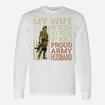 My Wife My Soldier Hero Proud Army Husband Shirt Spouse Gift Unisex Long Sleeve | Crazezy